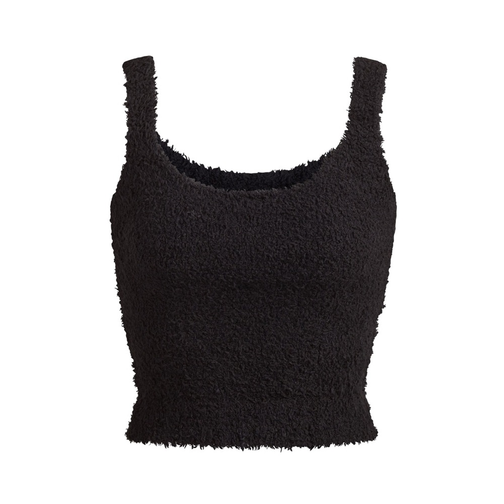 NWOT | SKIMS Black Sleeveless Cozy Knit Crop Tank